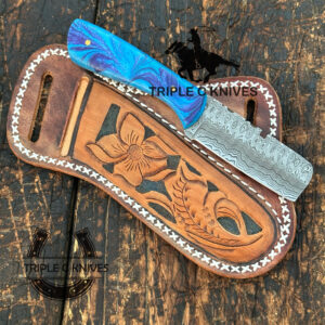 Custom made handmade Damascus steel Fixed blade Bull cutter knives