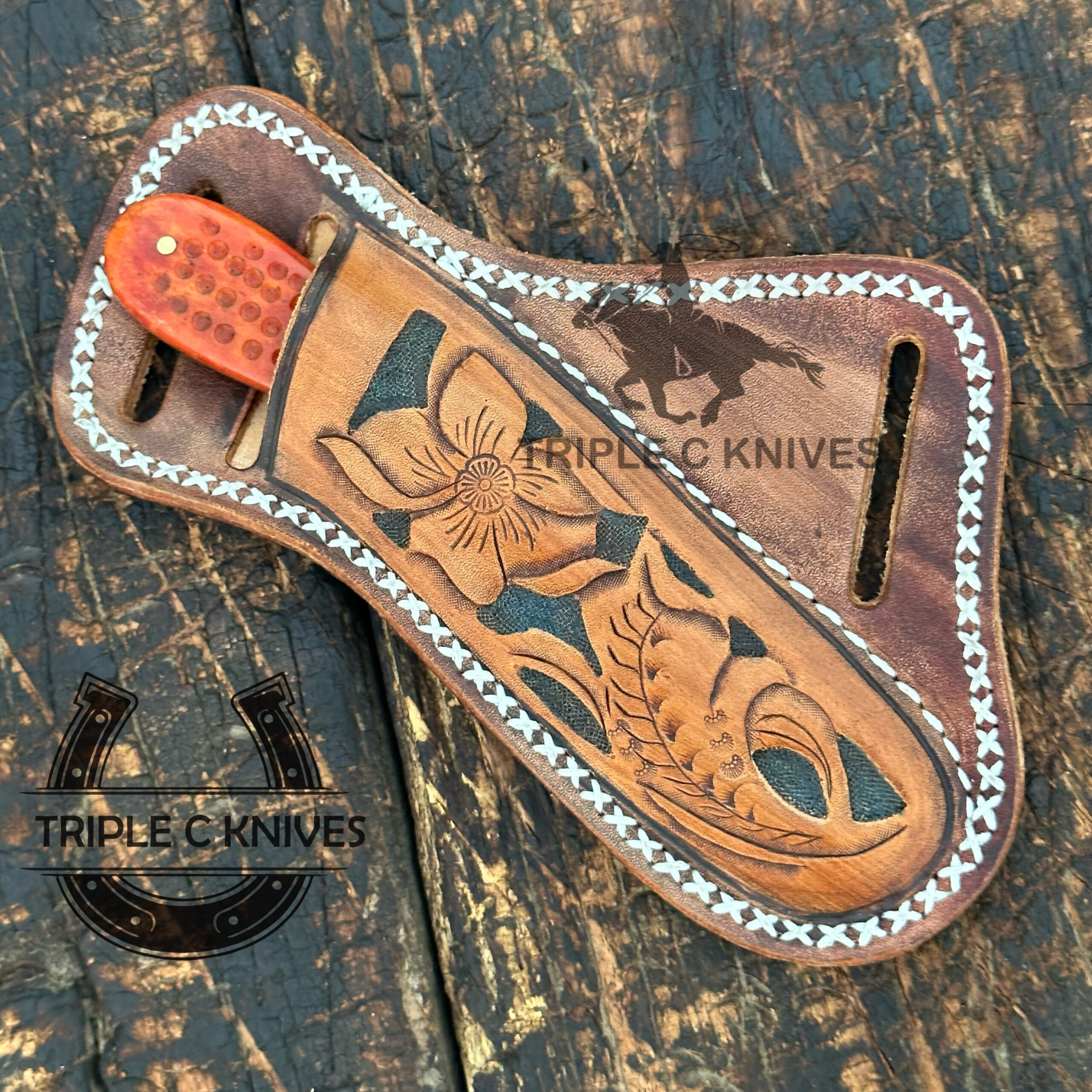 Custom made handmade Damascus steel Fixed blade Bull cutter knives - Image 4