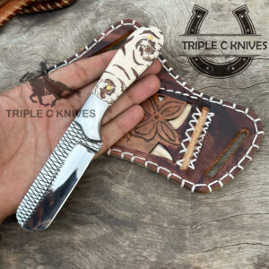 Custom made Horse rasp stainless steel fixed blade bull cutter knife