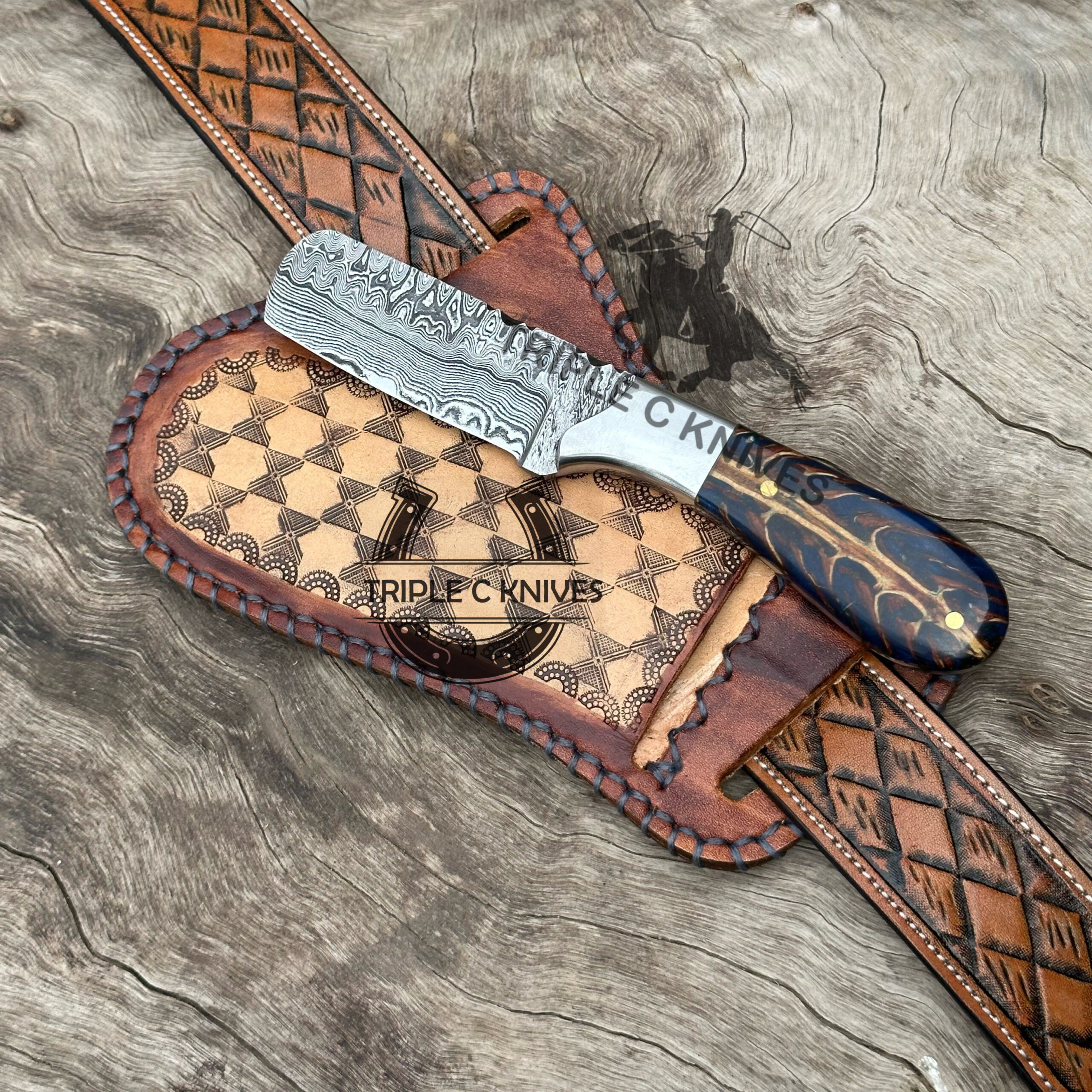 Custom made Damascus Bull cutter knife 2023 - Image 2