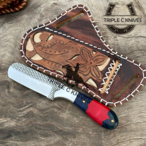 Custom made Horse rasp stainless steel fixed blade bull cutter knives