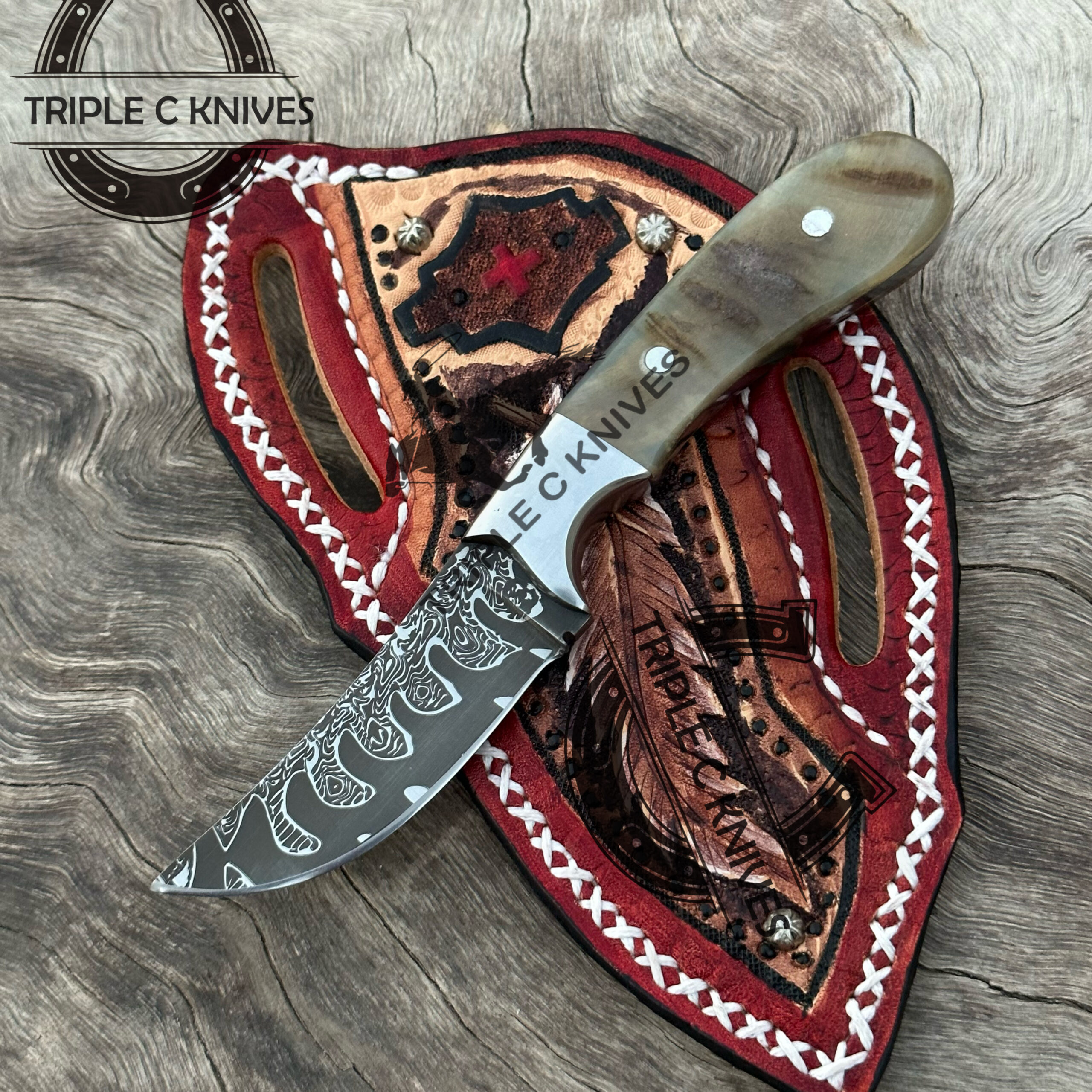 Custom made high carbon 1095 steel fixed blade cowboy knife - Image 2