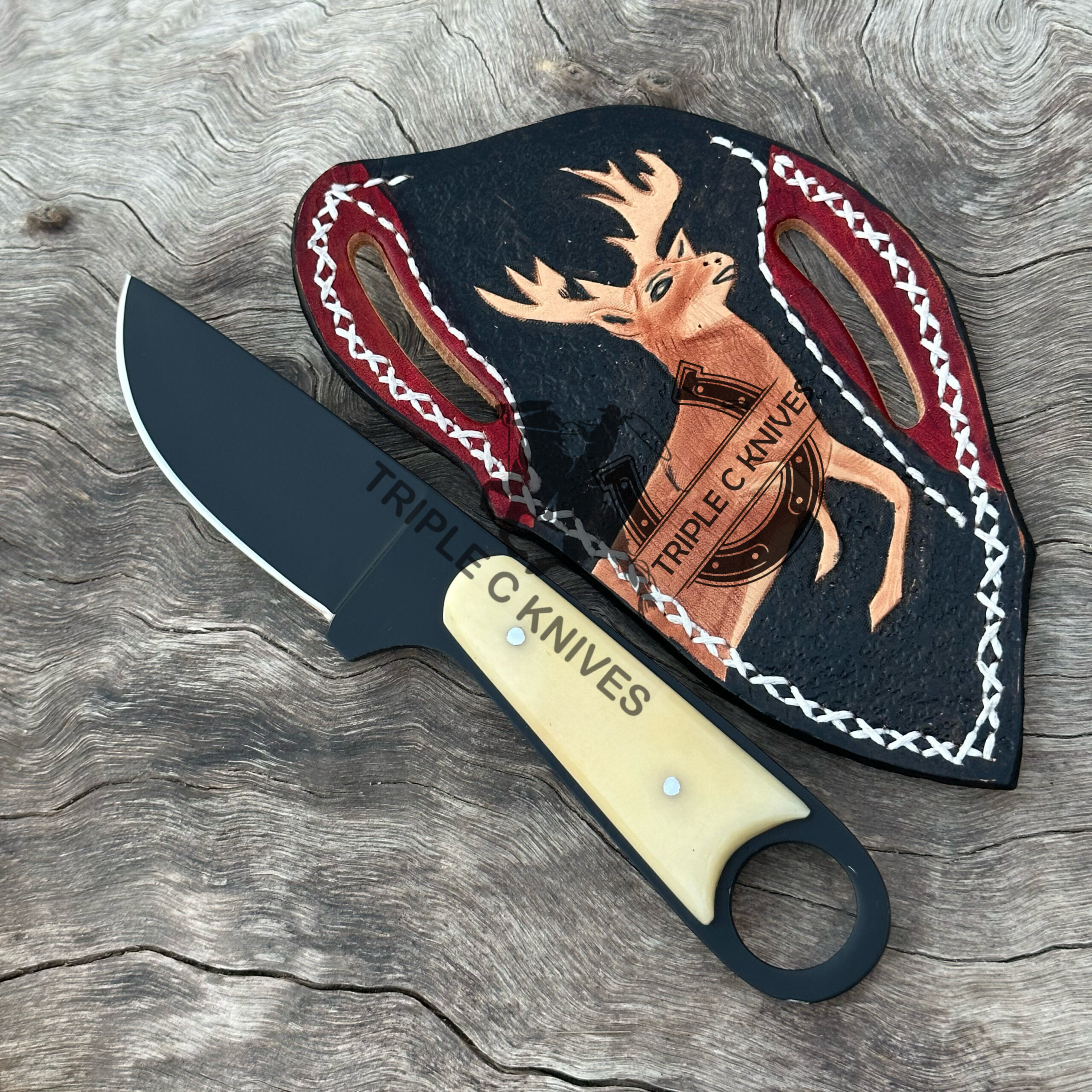 Custom made high carbon 1095 steel cowboy knives - Image 3
