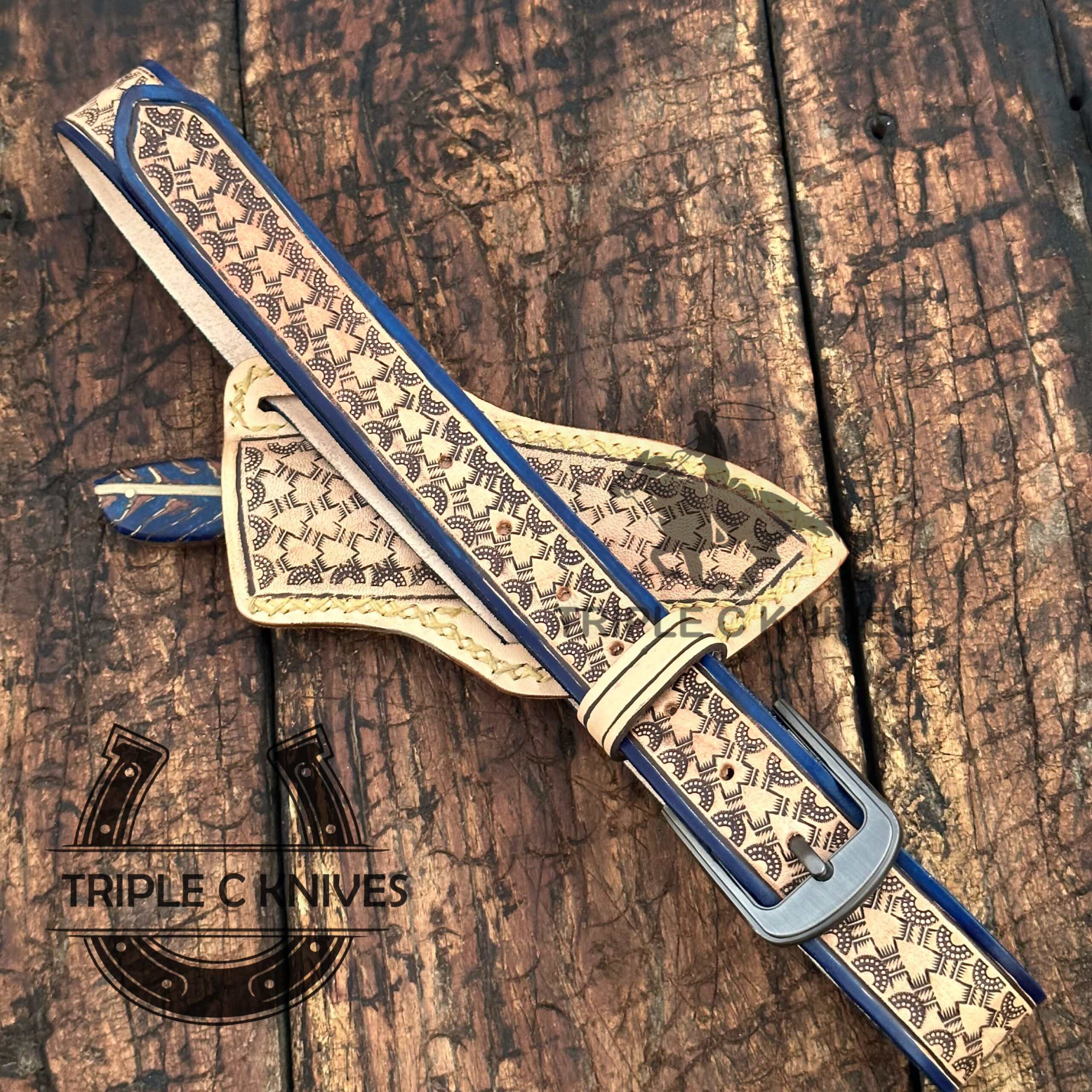 Custom made Damascus Steel Fixed blade Cowboy knife - Image 4