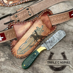 Custom made Damascus Bull cutter knife 2023