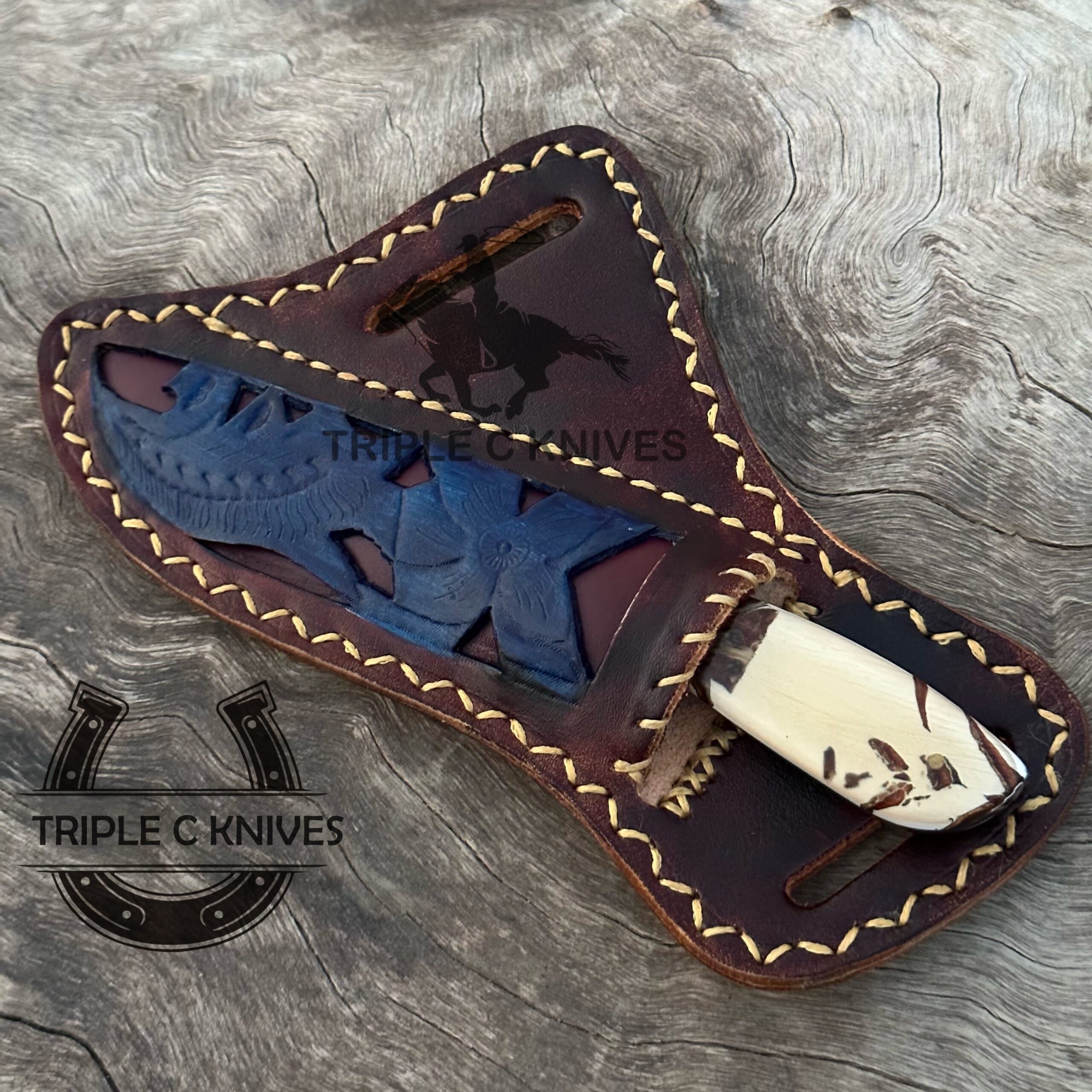 Custom made Damascus Steel Fixed blade Cowboy and skinner knife - Image 3