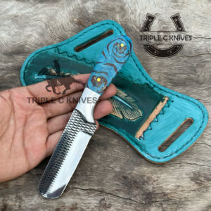 Custom made Horse rasp stainless steel fixed blade bull cutter knife