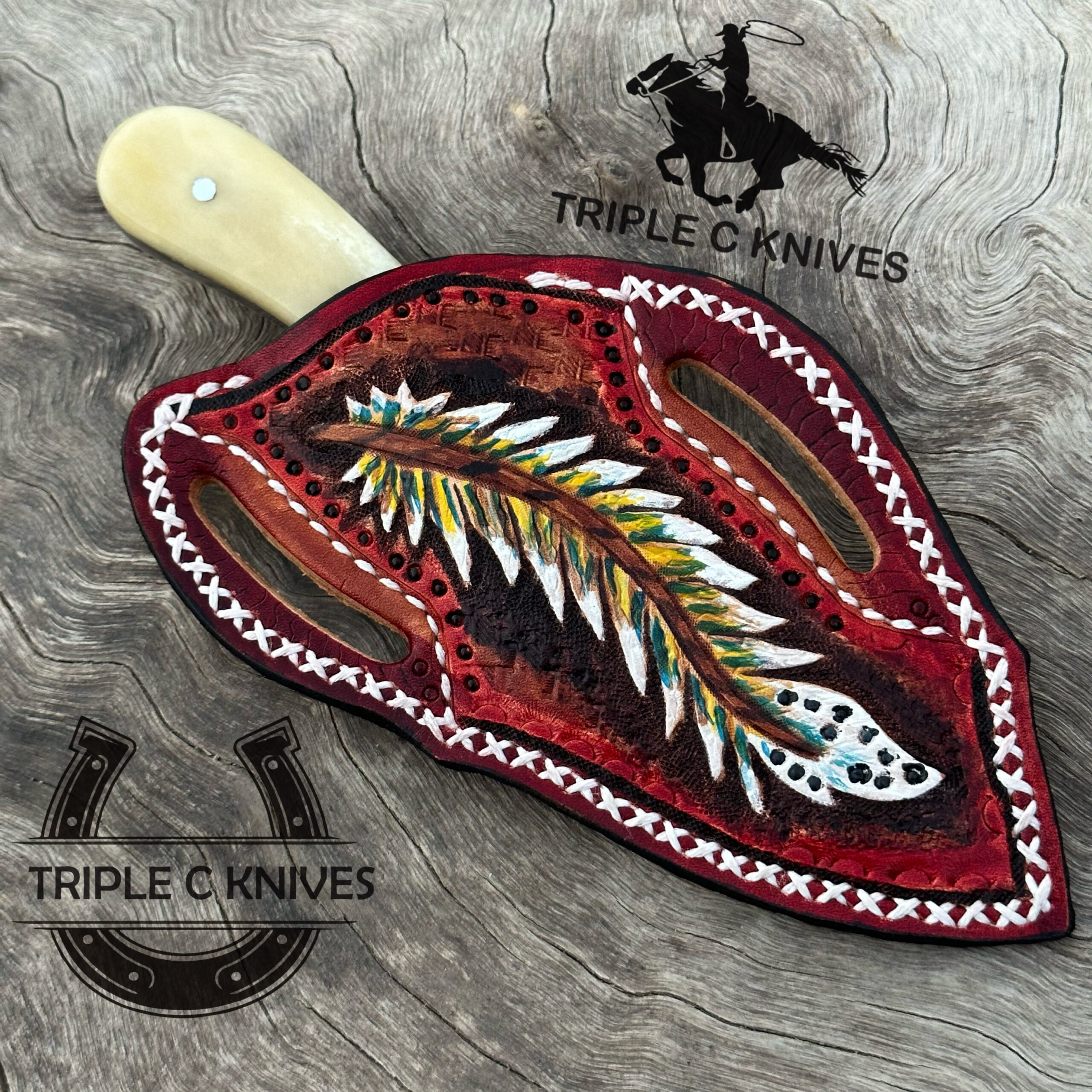 Custom made high carbon 1095 steel fixed blade cowboy knives - Image 3