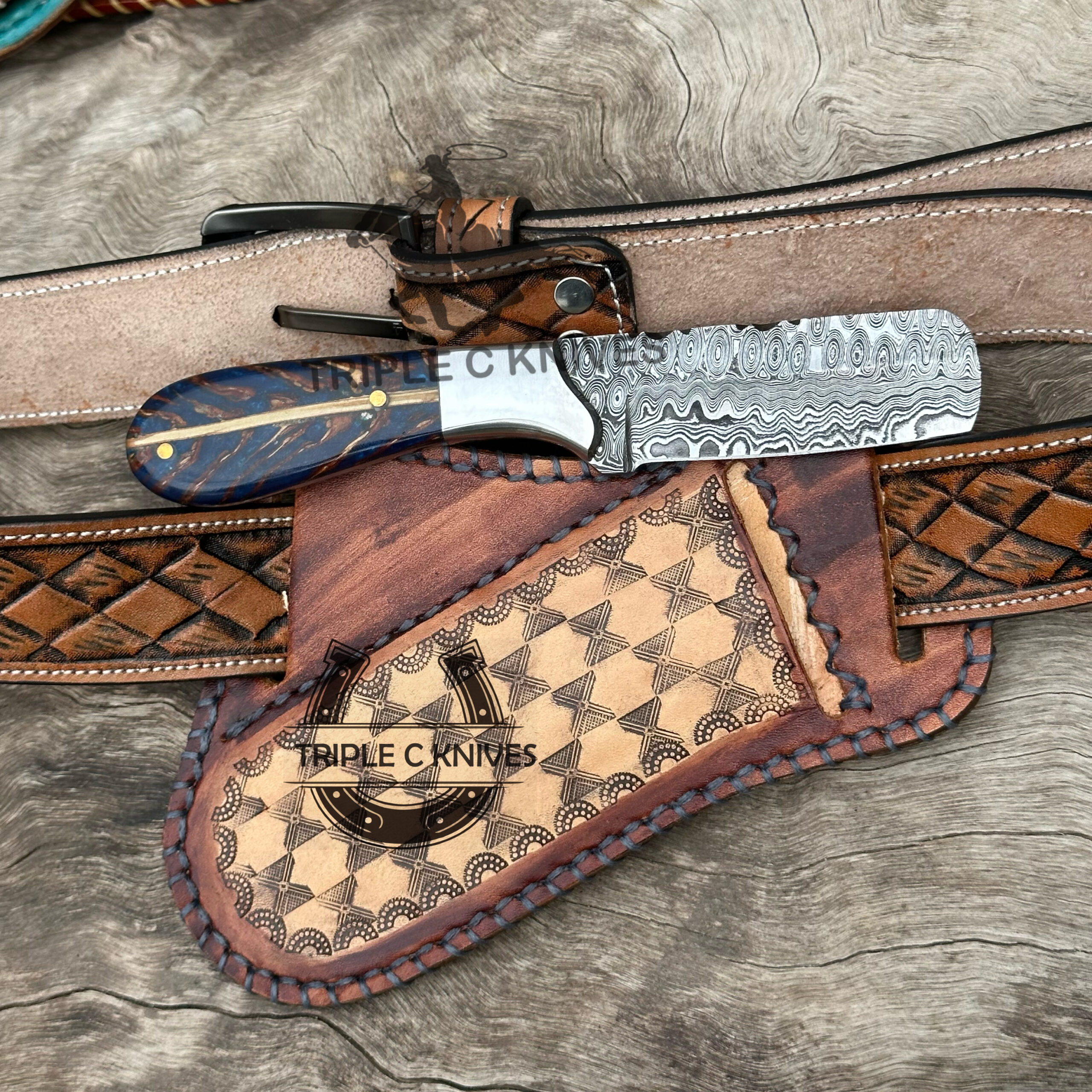 Custom made Damascus Bull cutter knife 2023 - Image 3