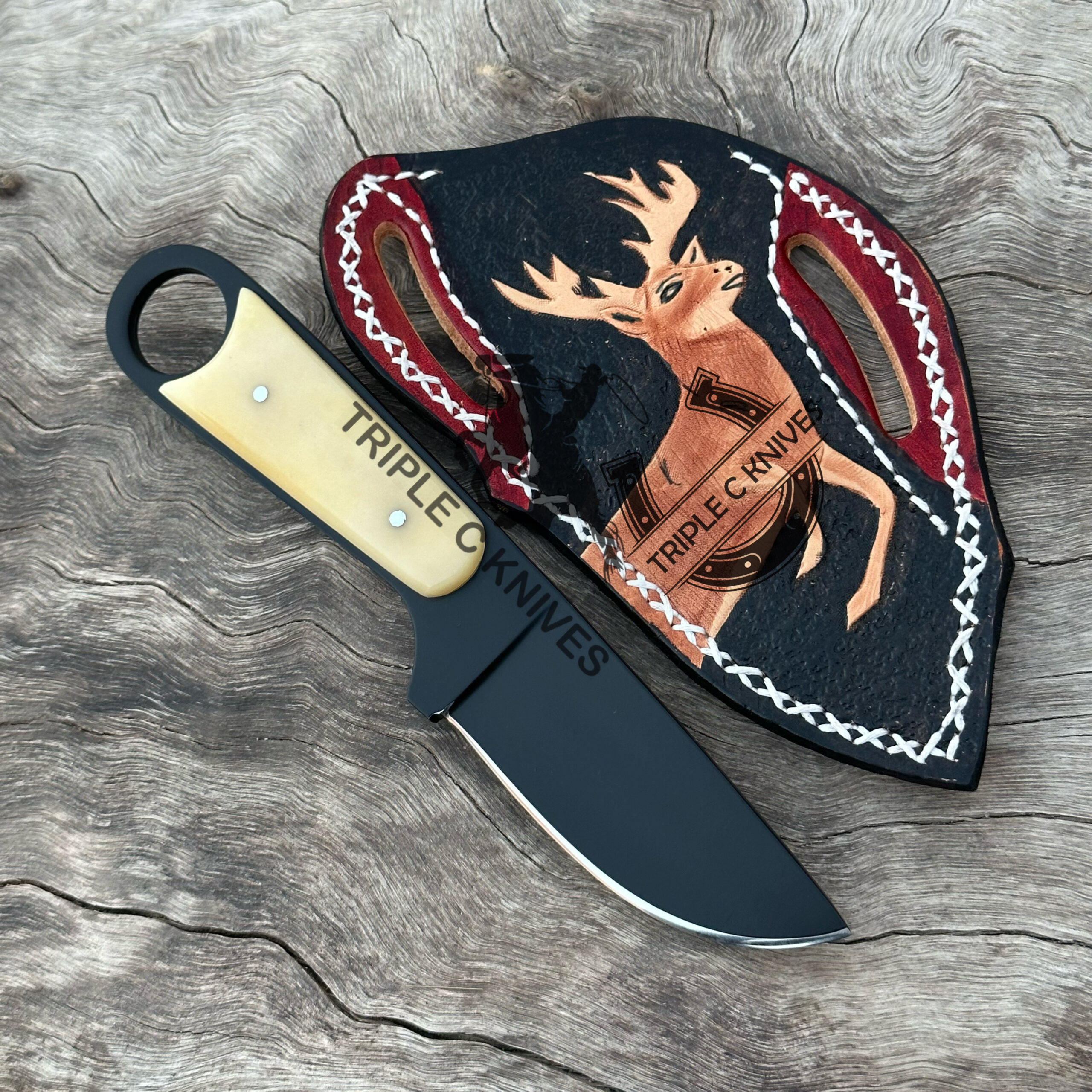Custom made high carbon 1095 steel cowboy knives