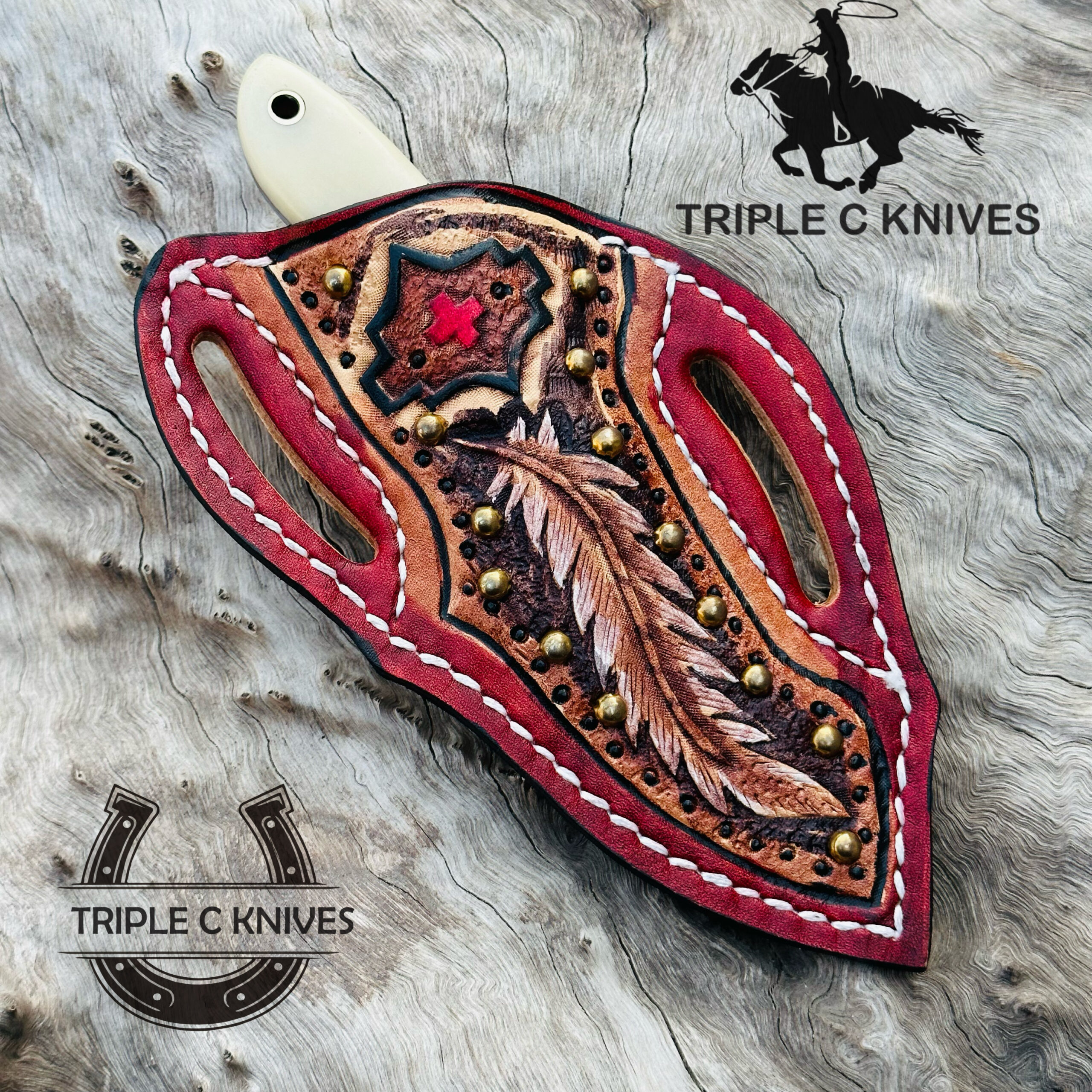 Damascus steel cowboy knife - Image 5