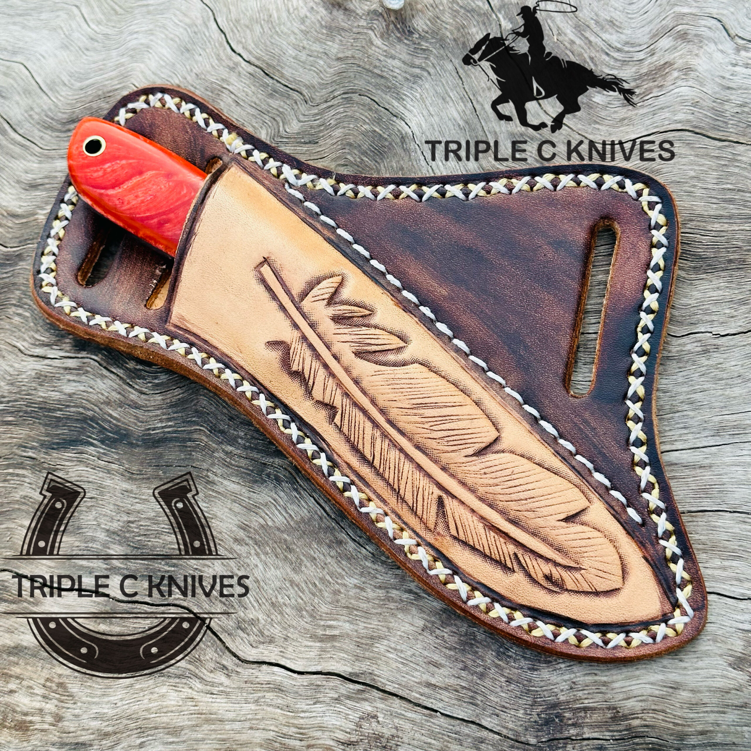 Custom made Damascus steel fixed blade Cowboy knife - Image 3