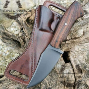 Custom made high carbon 1095 steel fixed blade cowboy and skinner knife